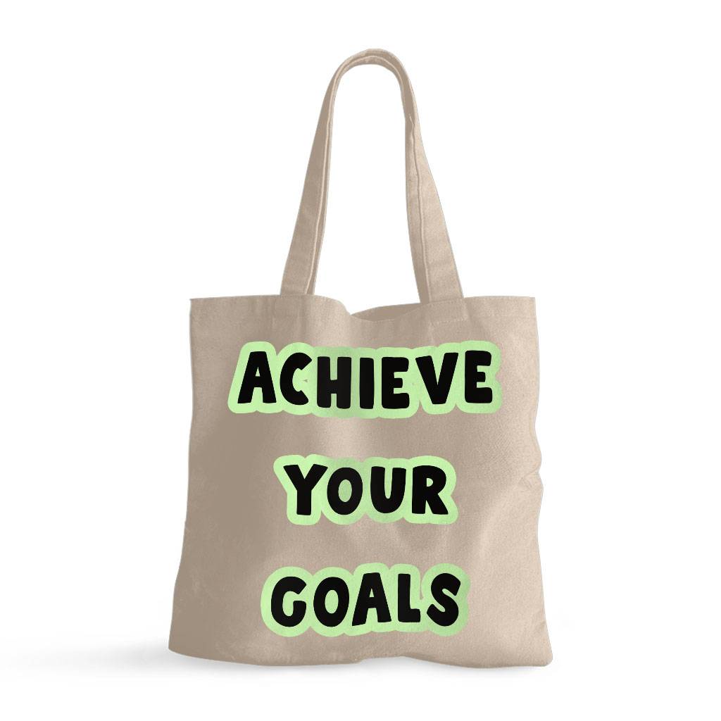 Achieve Your Goals Small Tote Bag - Trendy Design Shopping Bag - Best Print Tote Bag Tote Bags  