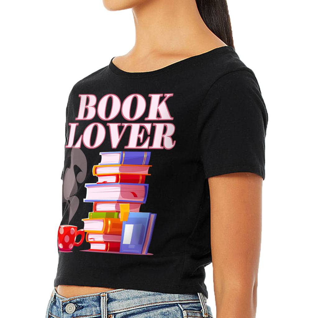 Book Lover Women's Cropped T-Shirt T-Shirts Color : Black|Heather Olive|White 