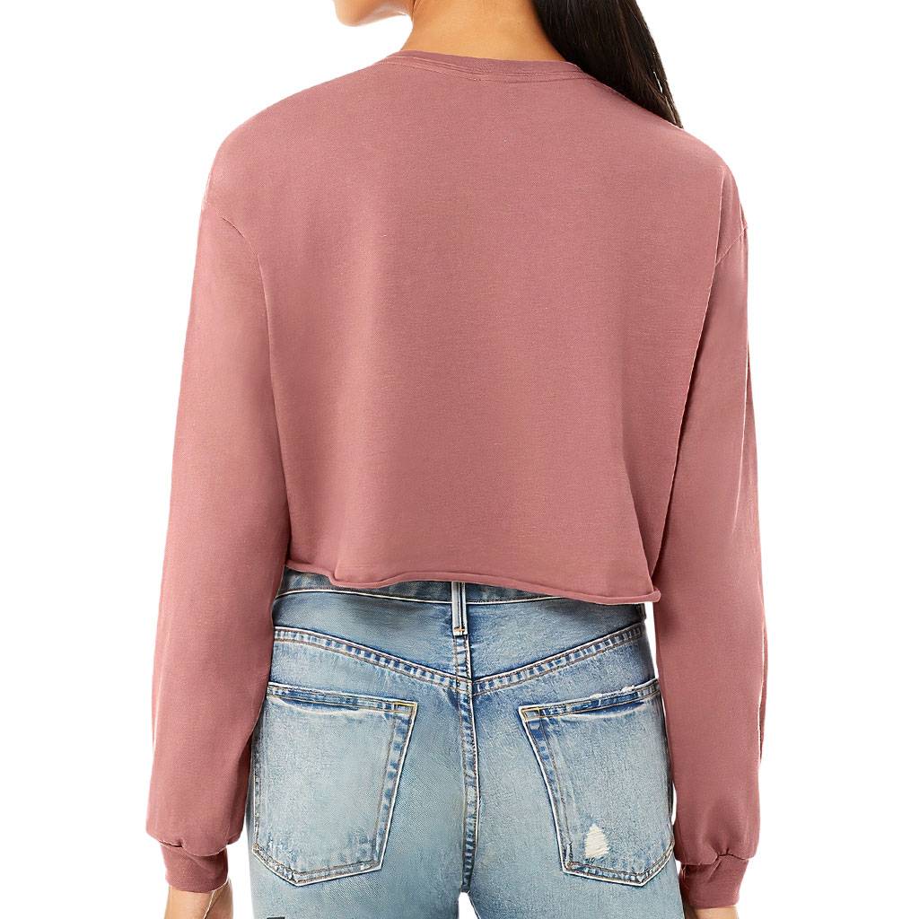 Cool Design Cropped Long Sleeve T-Shirt - Quotes Women's T-Shirt - Graphic Long Sleeve Tee Color : Black|Mauve|Mustard|White 