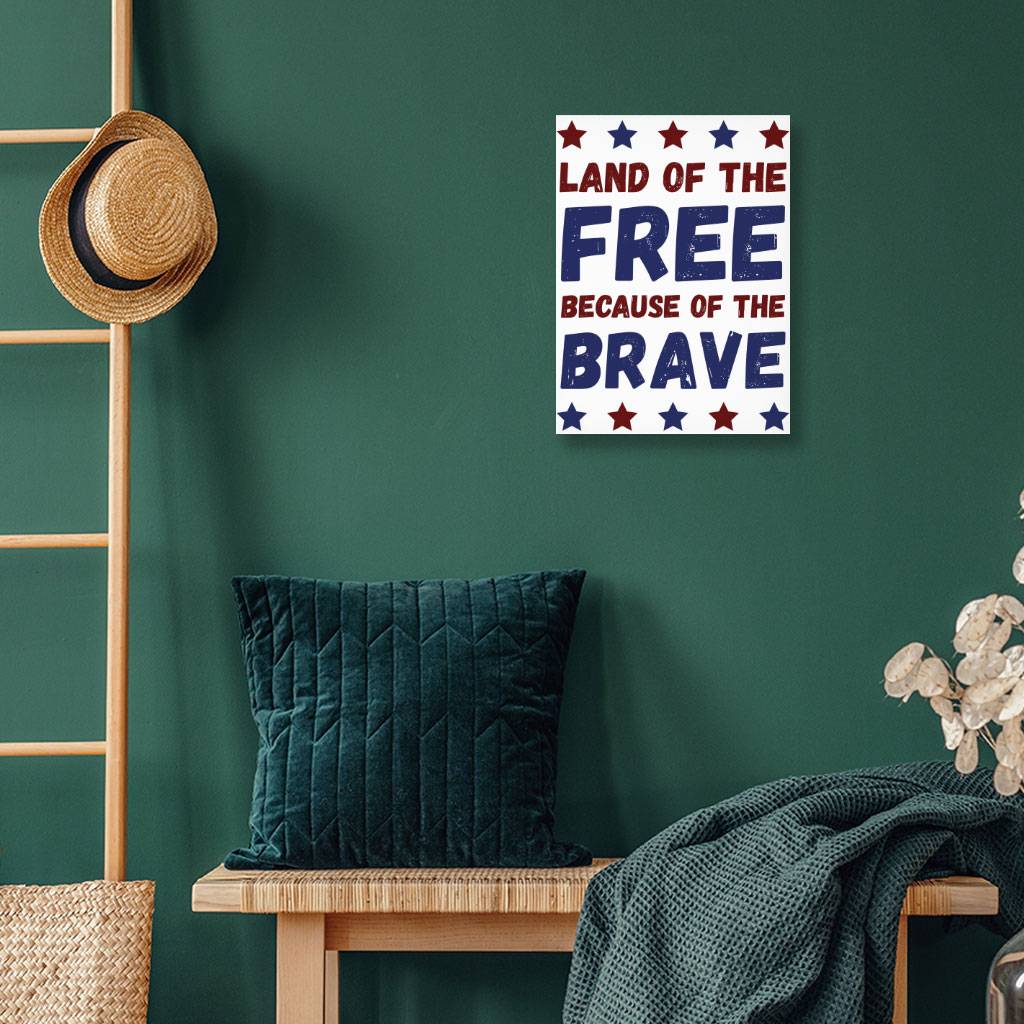 Land Of the Free Wall Picture - Patriotic Stretched Canvas - Best Print Wall Art Home Wall Decor Pictures  