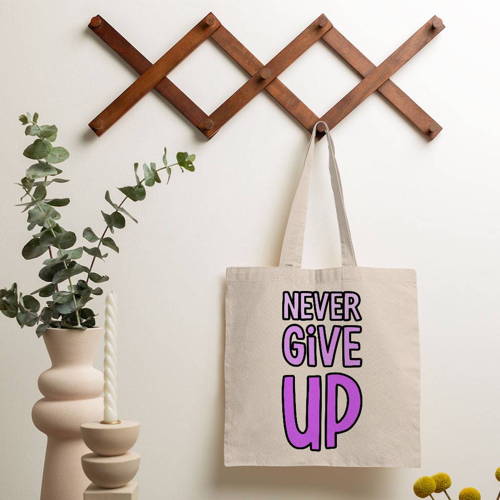 Never Give Up Small Tote Bag Tote Bags  