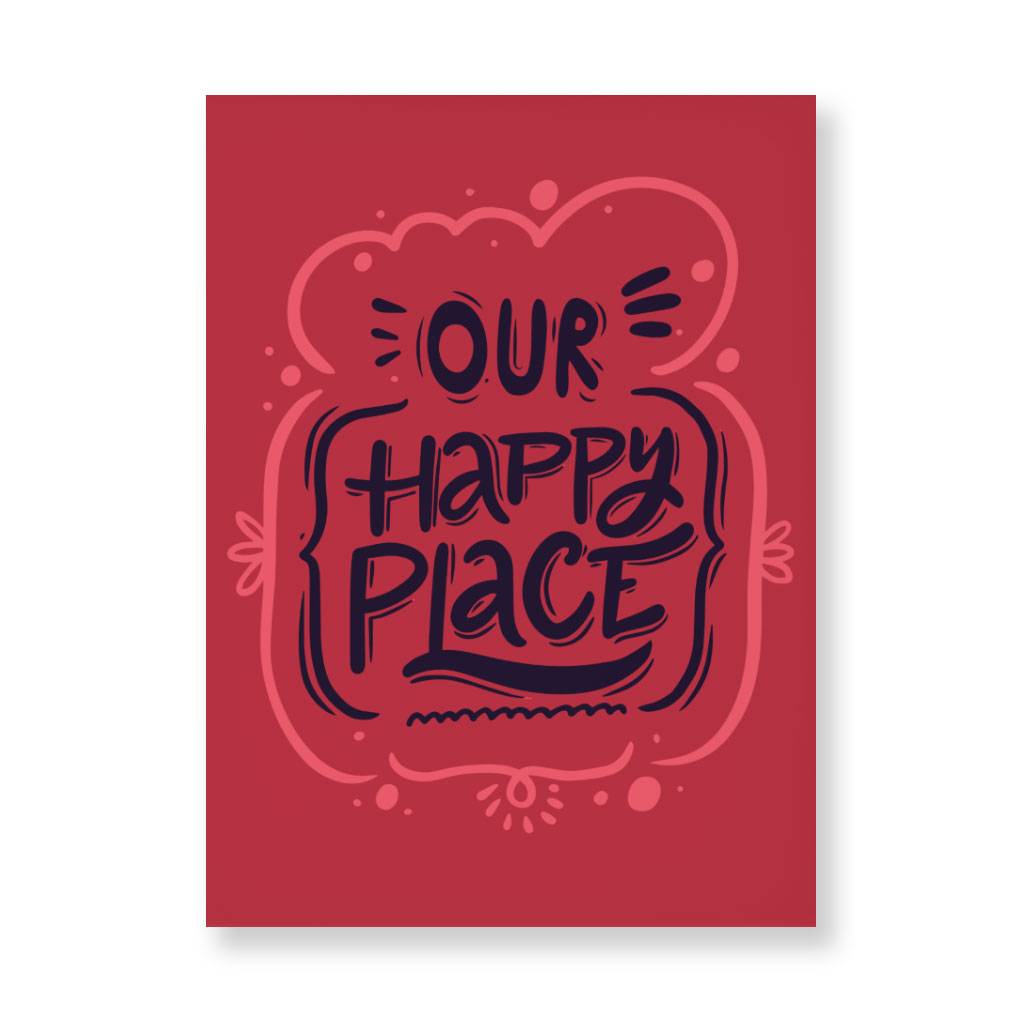 Our Happy Place Wall Picture - Themed Stretched Canvas - Cool Design Wall Art Home Wall Decor Pictures  
