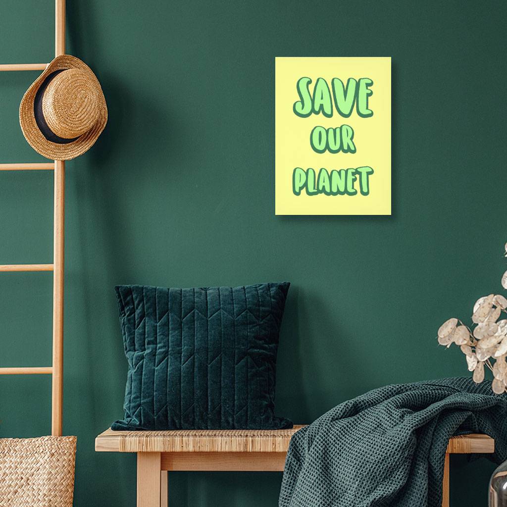 Save the Planet Wall Picture - Earth Day Stretched Canvas - Trendy Wall Art Home Wall Decor Pictures  