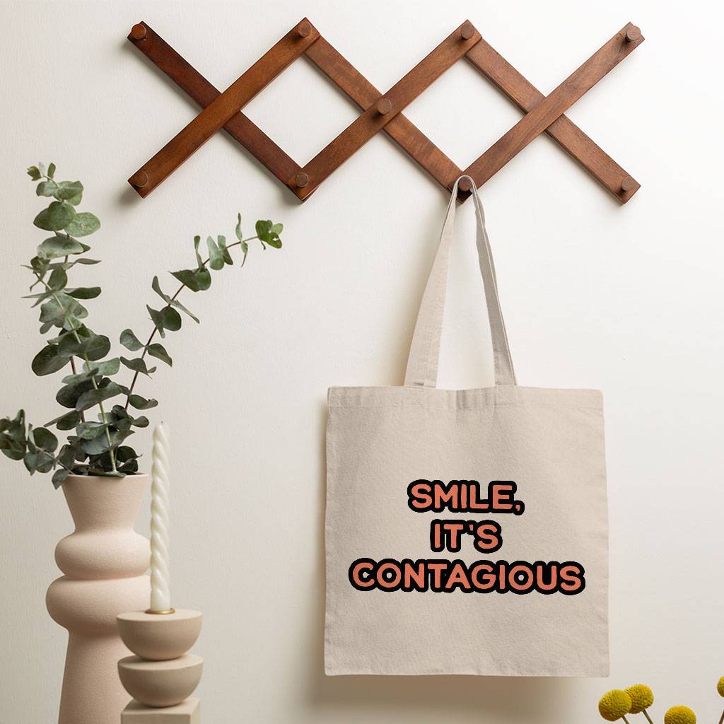 Smile Small Tote Bag - Funny Shopping Bag Tote Bags  