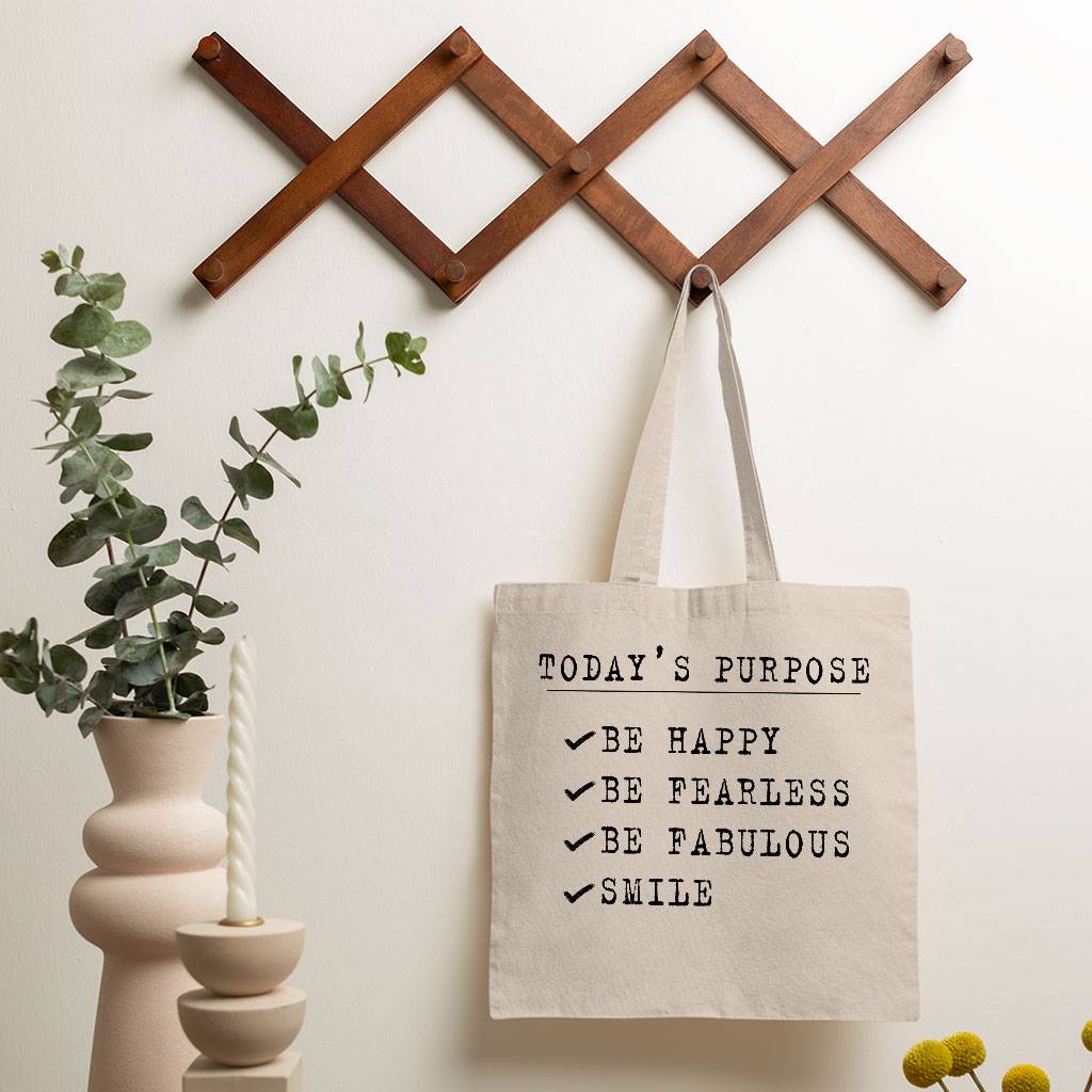 Today's Purpose Small Tote Bag - Quote Shopping Bag - Graphic Tote Bag Tote Bags  