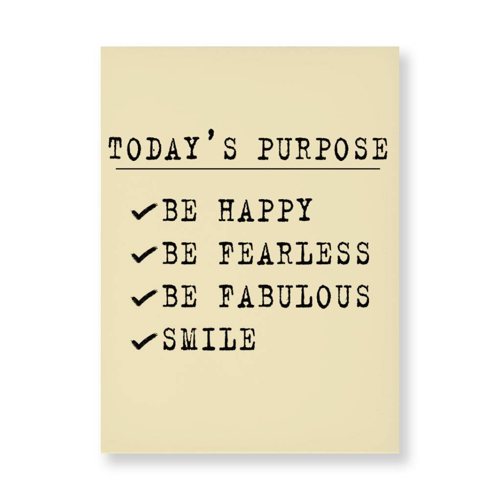 Today's Purpose Wall Picture - Quote Stretched Canvas - Graphic Wall Art Home Wall Decor Pictures  