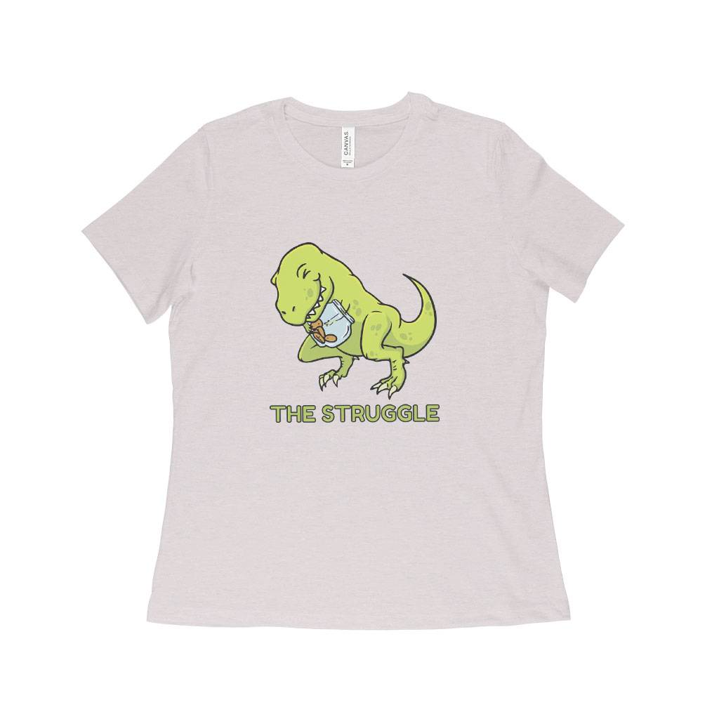 Women's Relaxed Heather Funny Dinosaur Shirt T-Shirts Women's Clothing Color : Heather Cool Gray|Heather Blue Lagoon|Heather Mauve 