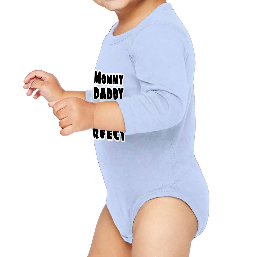 50 Mommy 50 Daddy 100 Perfect Baby Long Sleeve Onesie - Trendy Baby Long Sleeve Bodysuit - Cute Baby One-Piece Baby Kids & Babies Color : Black|Heather|Light Blue|White 
