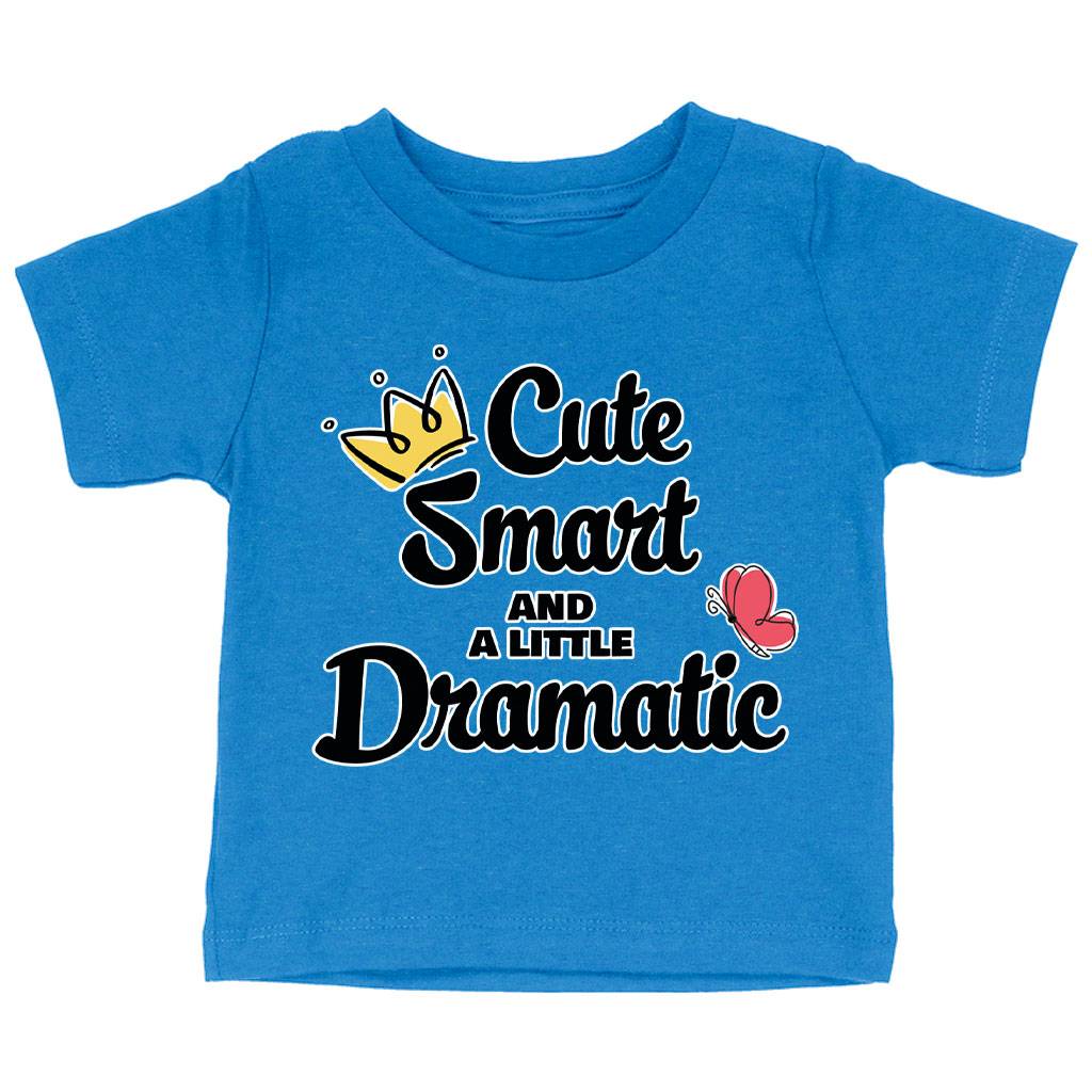 A Little Dramatic Baby Jersey T-Shirt - Funny Quote Baby T-Shirt - Trendy T-Shirt for Babies Baby Kids & Babies Color : Athletic Heather|Heather Columbia Blue|White 