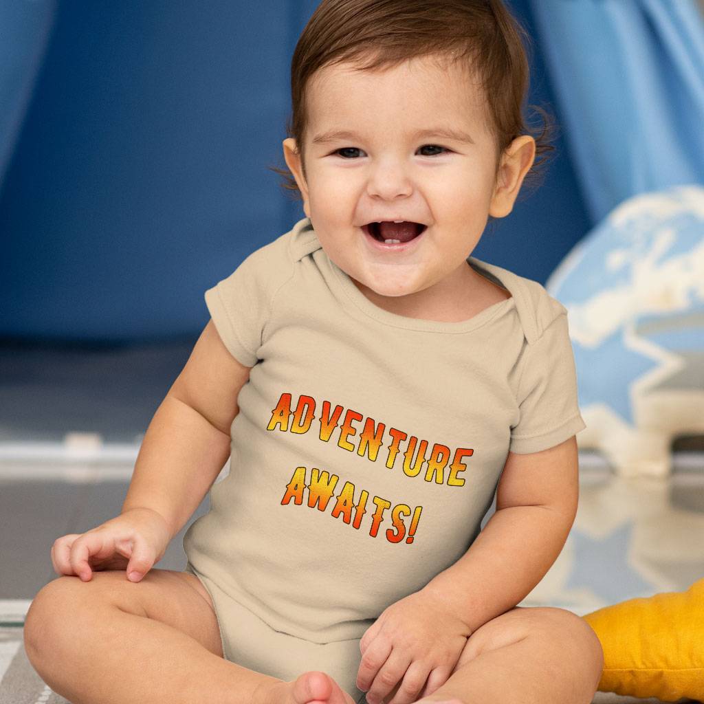 Adventure Awaits Baby Jersey Onesie - Best Design Baby Bodysuit - Cool Baby One-Piece Baby Kids & Babies Color : Heather Dust|White|Yellow 