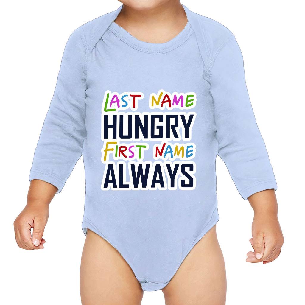 Always Hungry Baby Long Sleeve Onesie - Best Funny Baby Long Sleeve Bodysuit - Graphic Baby One-Piece Baby Kids & Babies Color : Black|Heather|Light Blue|White 