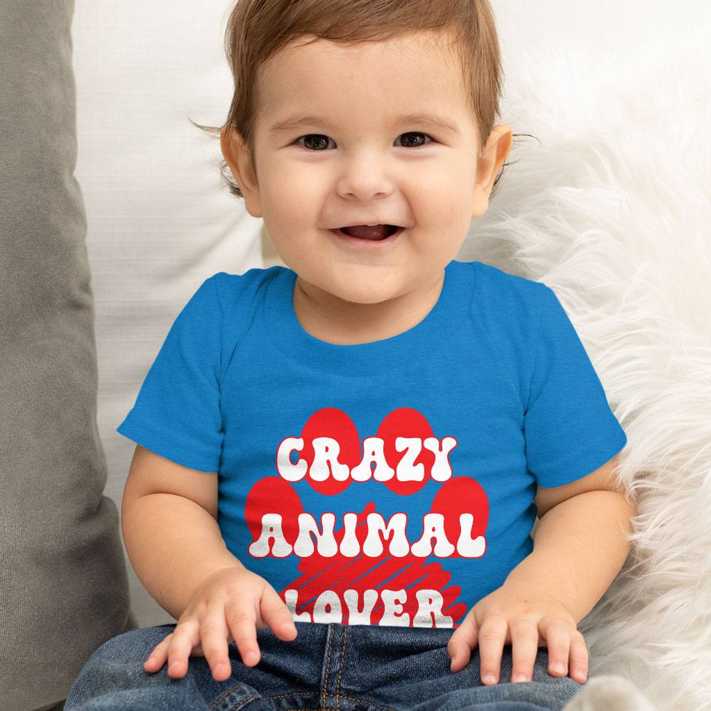 Animal Lover Baby Jersey T-Shirt - Graphic Baby T-Shirt - Paw Print T-Shirt for Babies Baby Kids & Babies Color : Athletic Heather|Heather Columbia Blue|White 