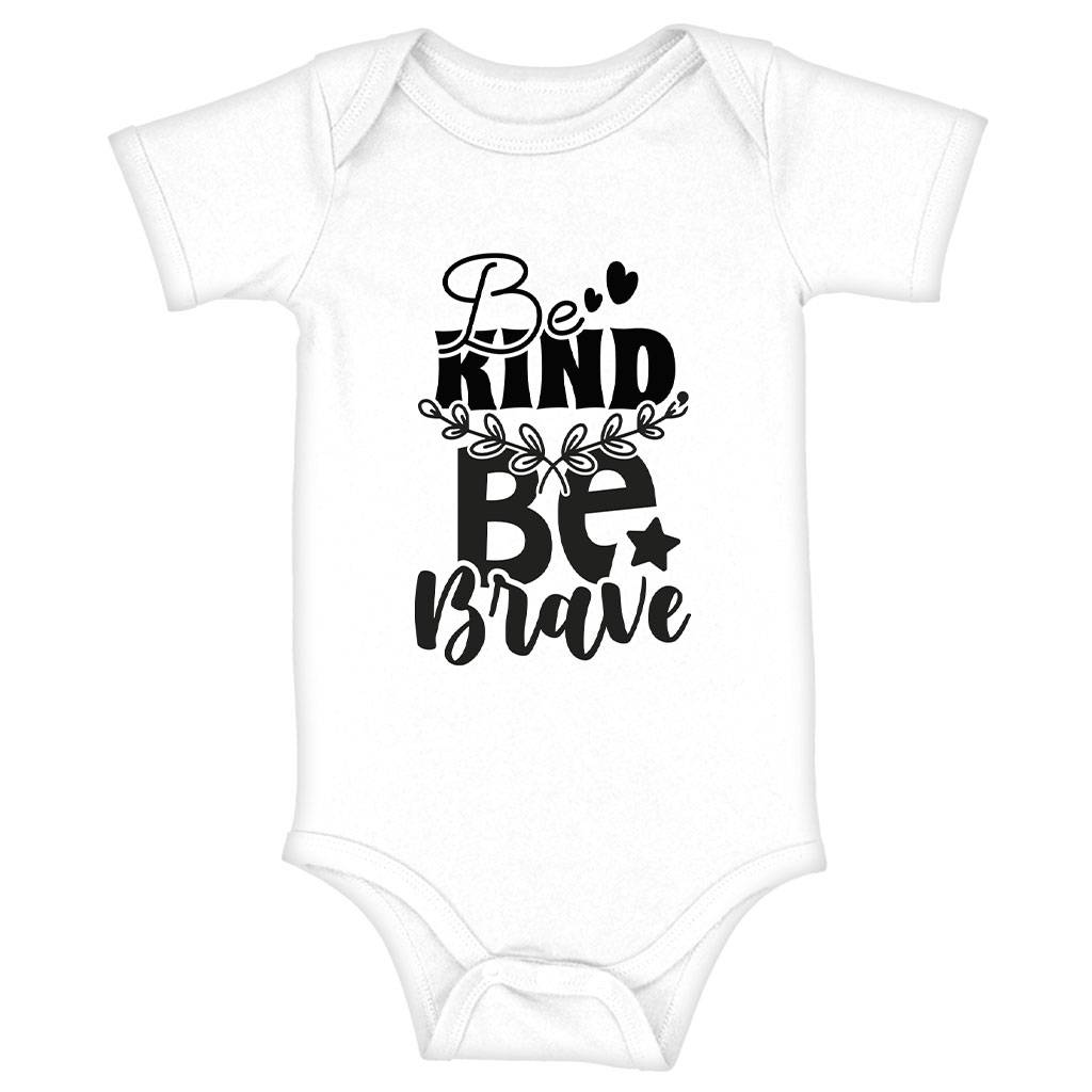 Be Brave and Kind Baby Jersey Onesie - Positive Baby Bodysuit - Best Design Baby One-Piece Baby Kids & Babies Color : Heather Dust|White|Yellow 
