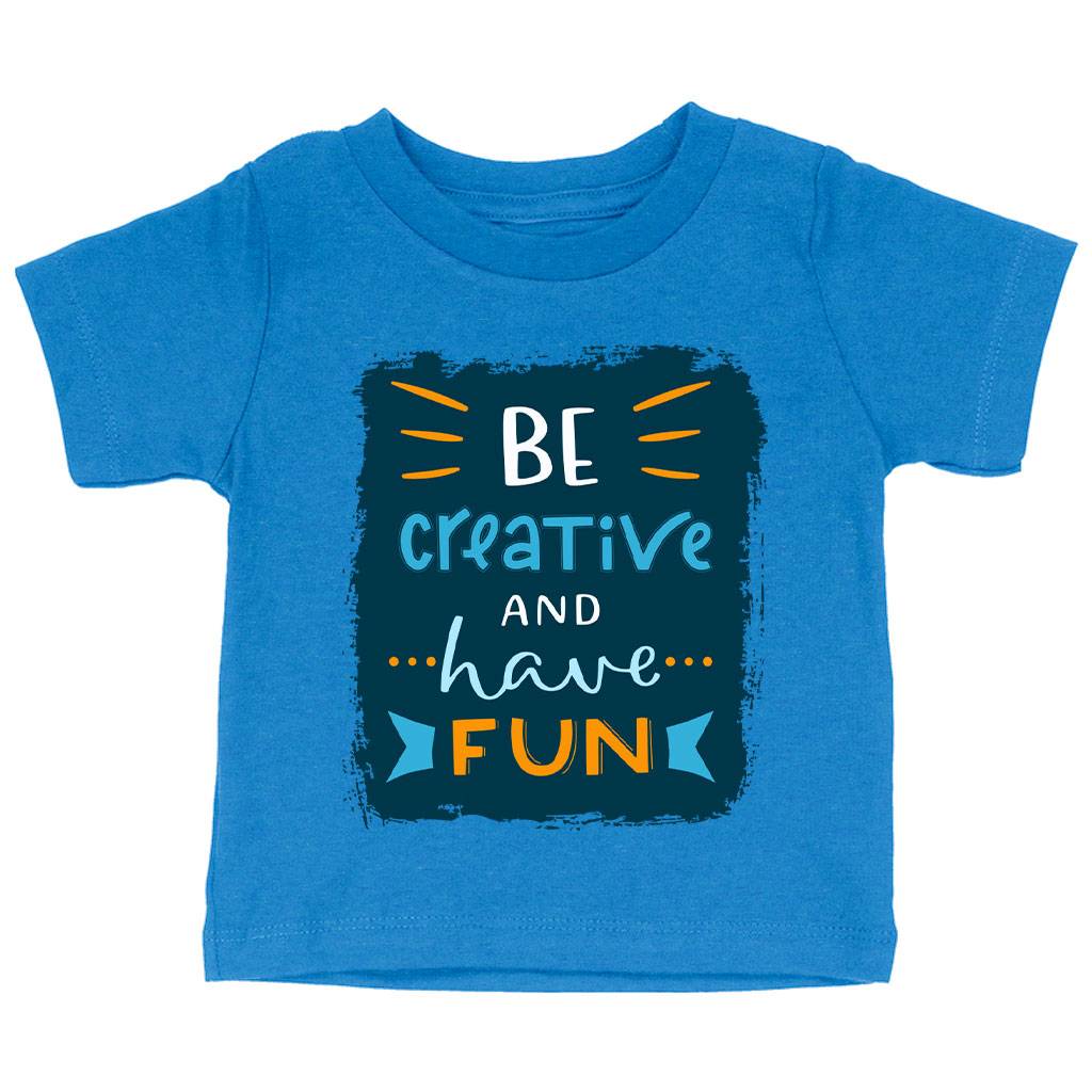 Be Creative Baby Jersey T-Shirt - Trendy Baby T-Shirt - Cool Design T-Shirt for Babies Baby Kids & Babies Color : Athletic Heather|Heather Columbia Blue|White 