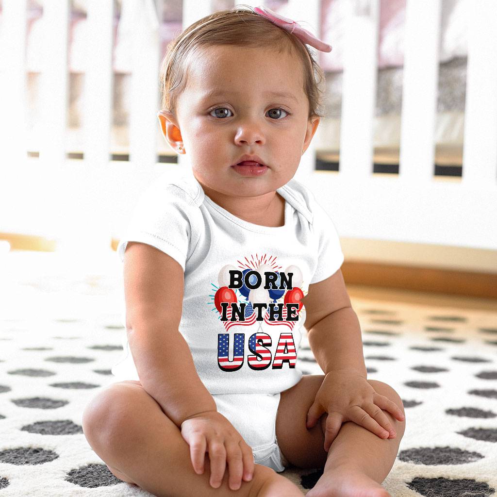 Born in the USA Baby Jersey Onesie - American Flag Baby Bodysuit - Patriotic Baby One-Piece Baby Kids & Babies Color : Heather Dust|White|Yellow 