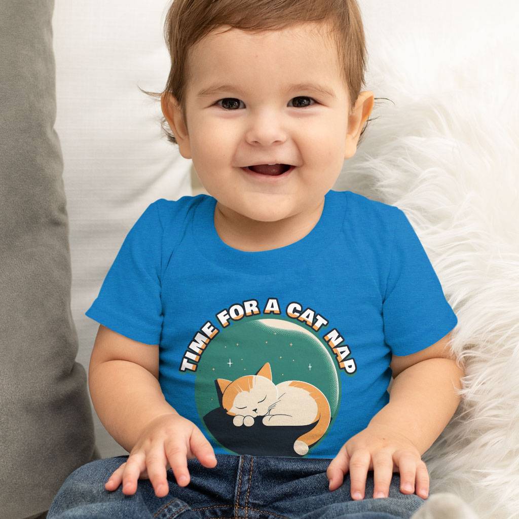 Cat Nap Baby Jersey T-Shirt Baby Kids & Babies Color : Athletic Heather|Heather Columbia Blue|White 