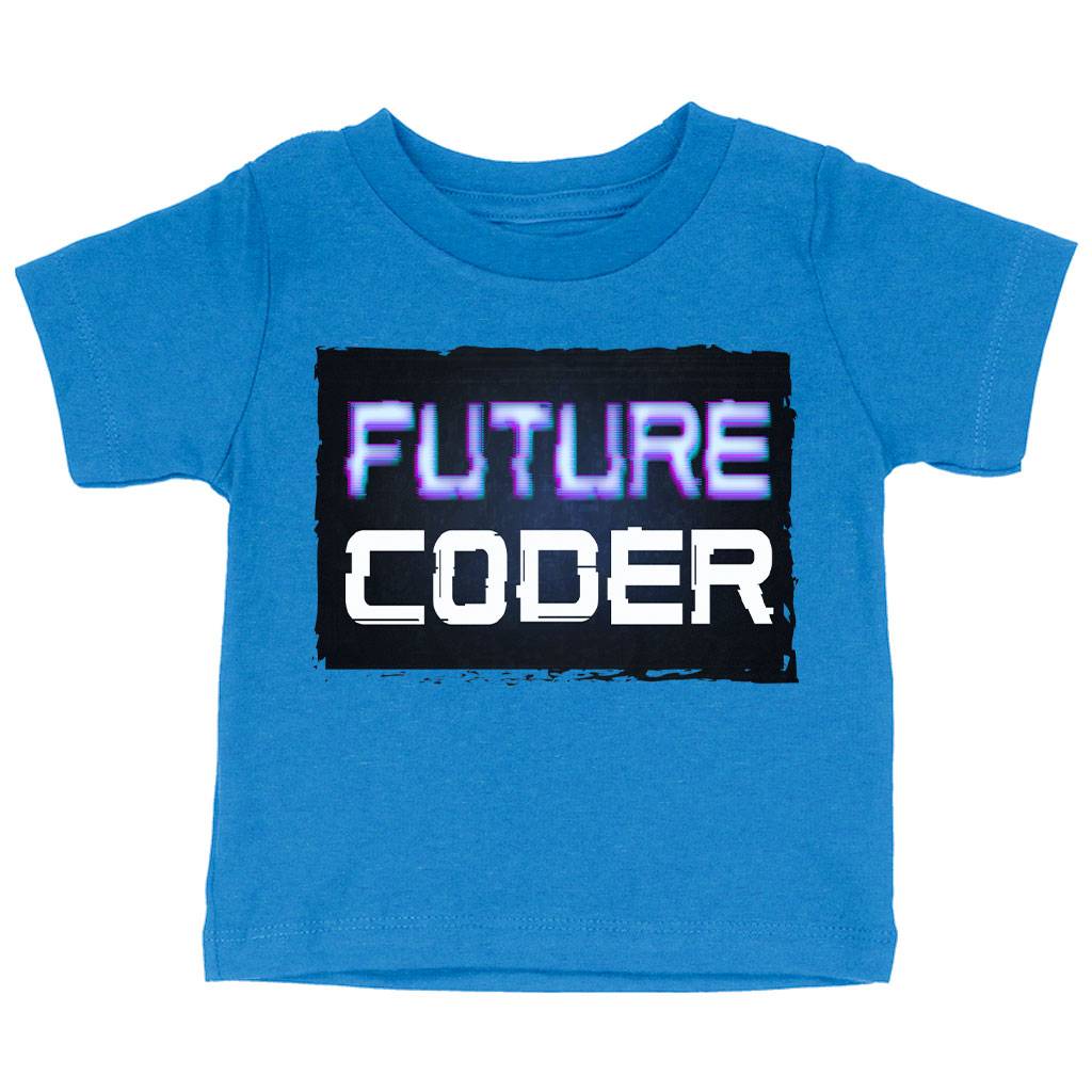 Coder Baby Jersey T-Shirt - Funny Design Baby T-Shirt - Graphic T-Shirt for Babies Baby Kids & Babies Color : Athletic Heather|Heather Columbia Blue|White 