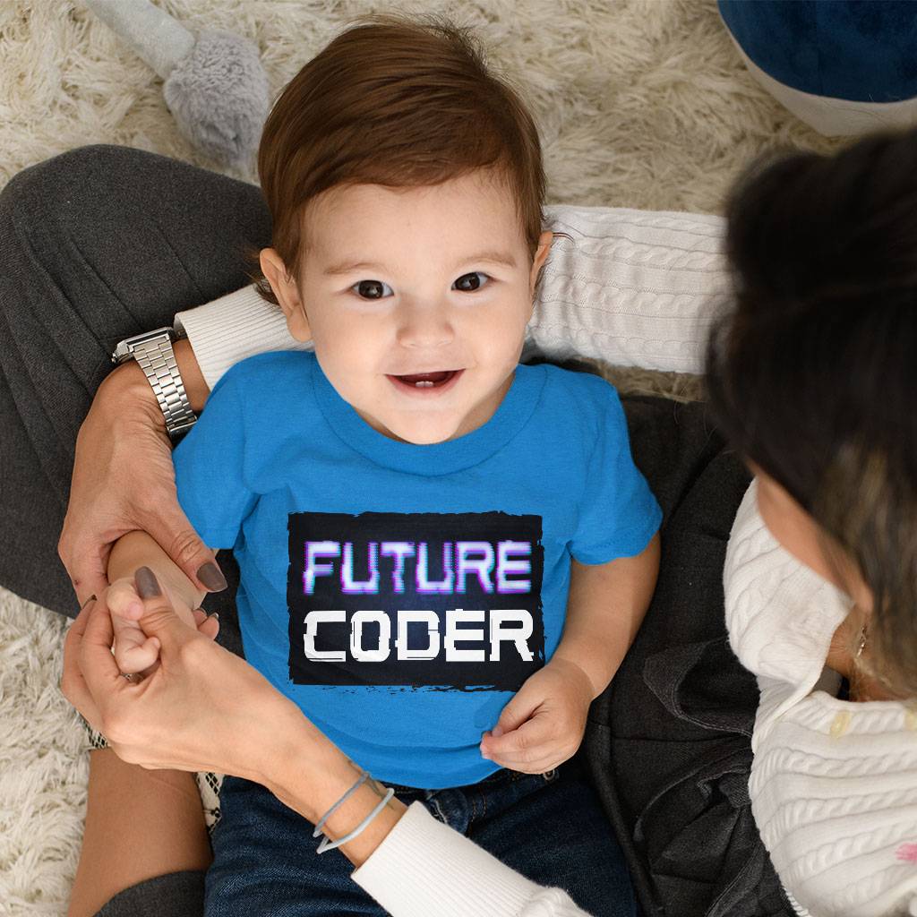 Coder Baby Jersey T-Shirt - Funny Design Baby T-Shirt - Graphic T-Shirt for Babies Baby Kids & Babies Color : Athletic Heather|Heather Columbia Blue|White 