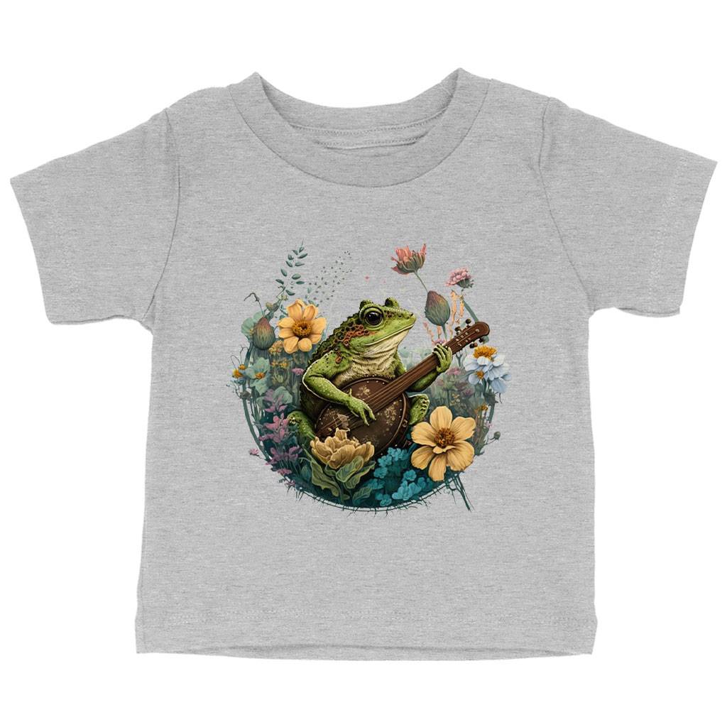 Cute Frog Baby Jersey T-Shirt - Flower Baby T-Shirt - Funny T-Shirt for Babies Baby Kids & Babies Color : Athletic Heather|Heather Columbia Blue|White 