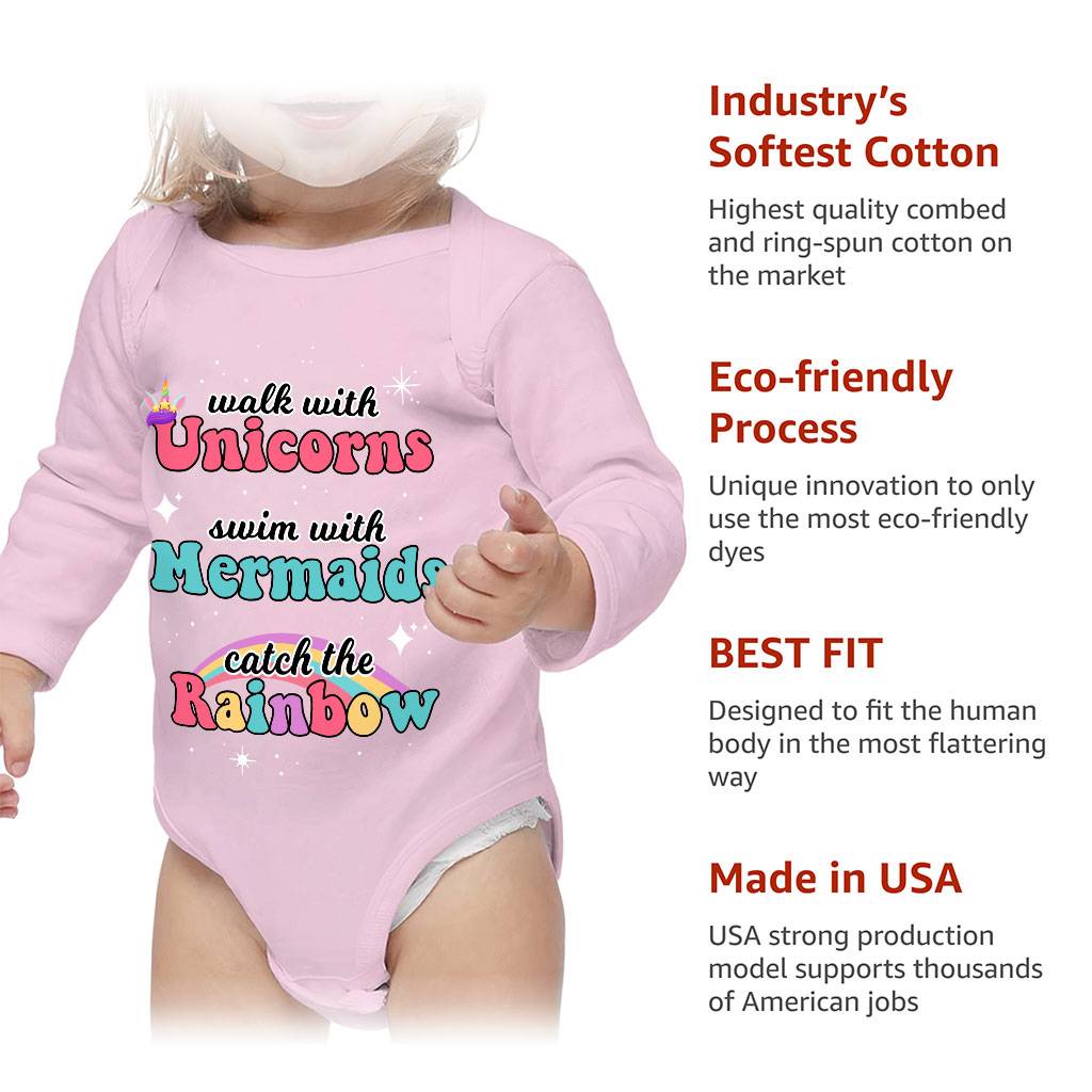 Cute Kawaii Baby Long Sleeve Onesie - Rainbow Baby Long Sleeve Bodysuit - Best Design Baby One-Piece Baby Kids & Babies Color : Mauve|Natural|Pink|White 