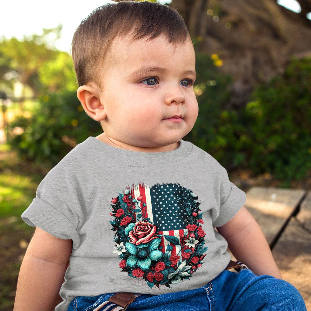 Cute Patriotic Baby Jersey T-Shirt Baby Kids & Babies Color : Athletic Heather|Heather Columbia Blue|White 
