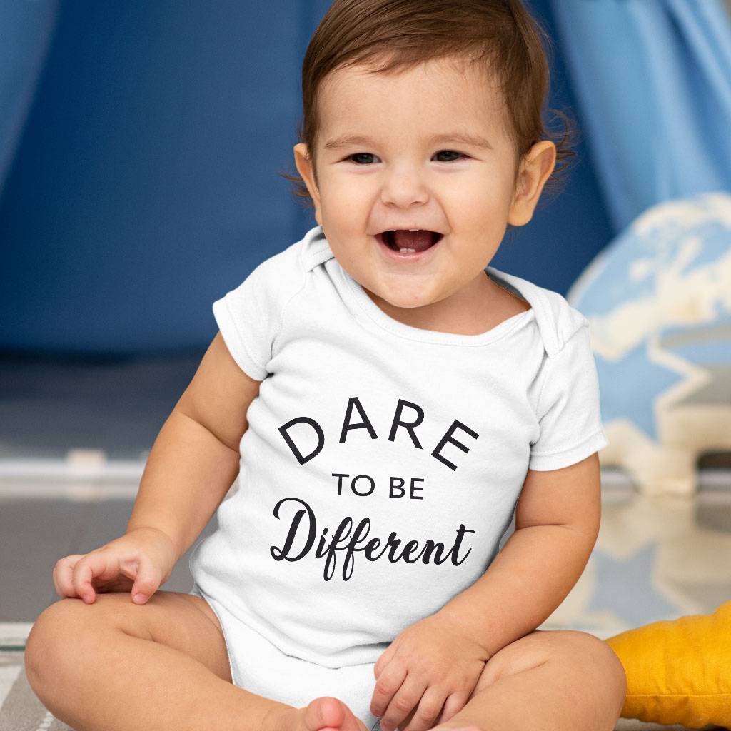 Dare to Be Different Baby Jersey Onesie - Cool Baby Bodysuit - Graphic Baby One-Piece Baby Kids & Babies Color : Heather Dust|White|Yellow 