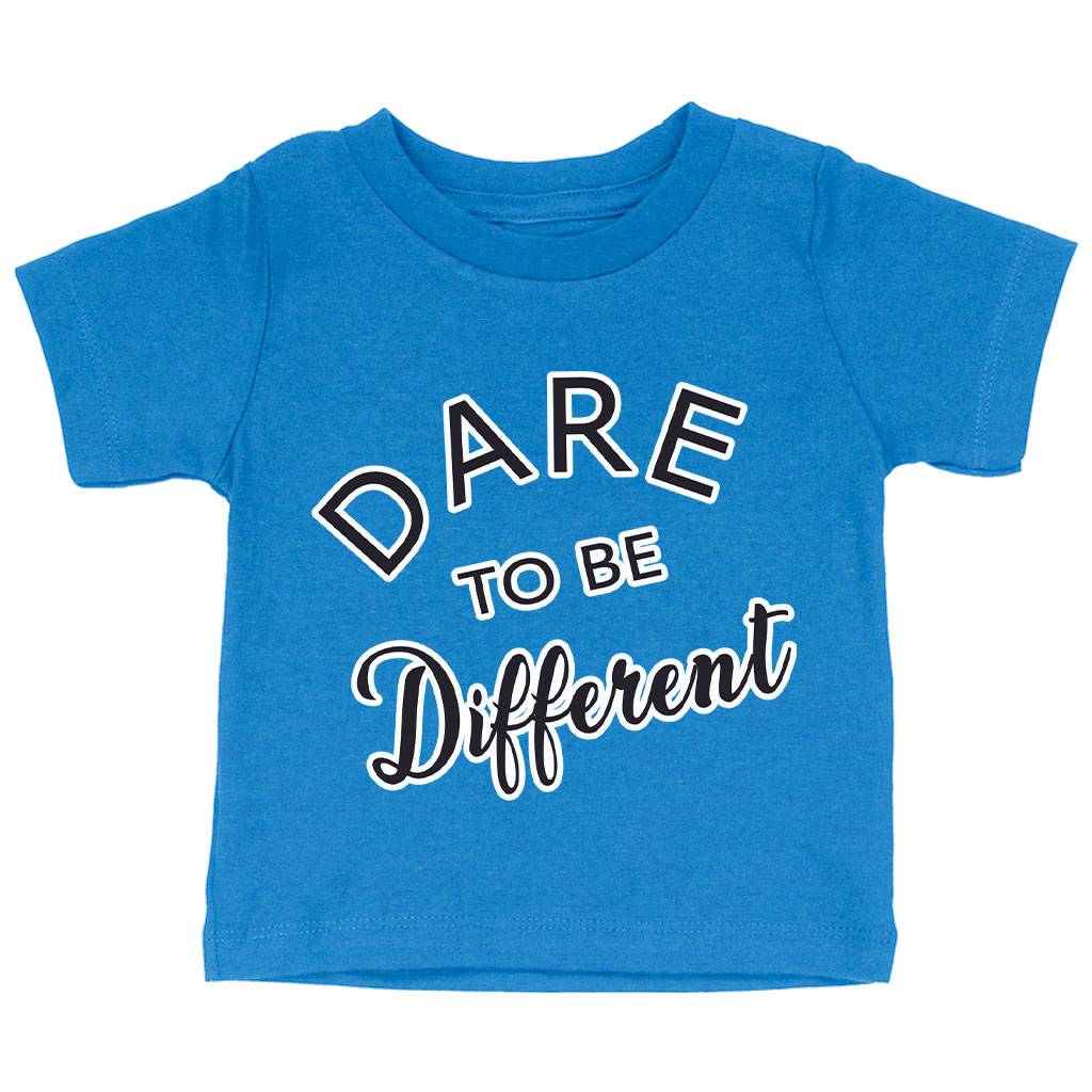 Dare to Be Different Baby Jersey T-Shirt - Cool Baby T-Shirt - Graphic T-Shirt for Babies Baby Kids & Babies Color : Athletic Heather|Heather Columbia Blue|White 