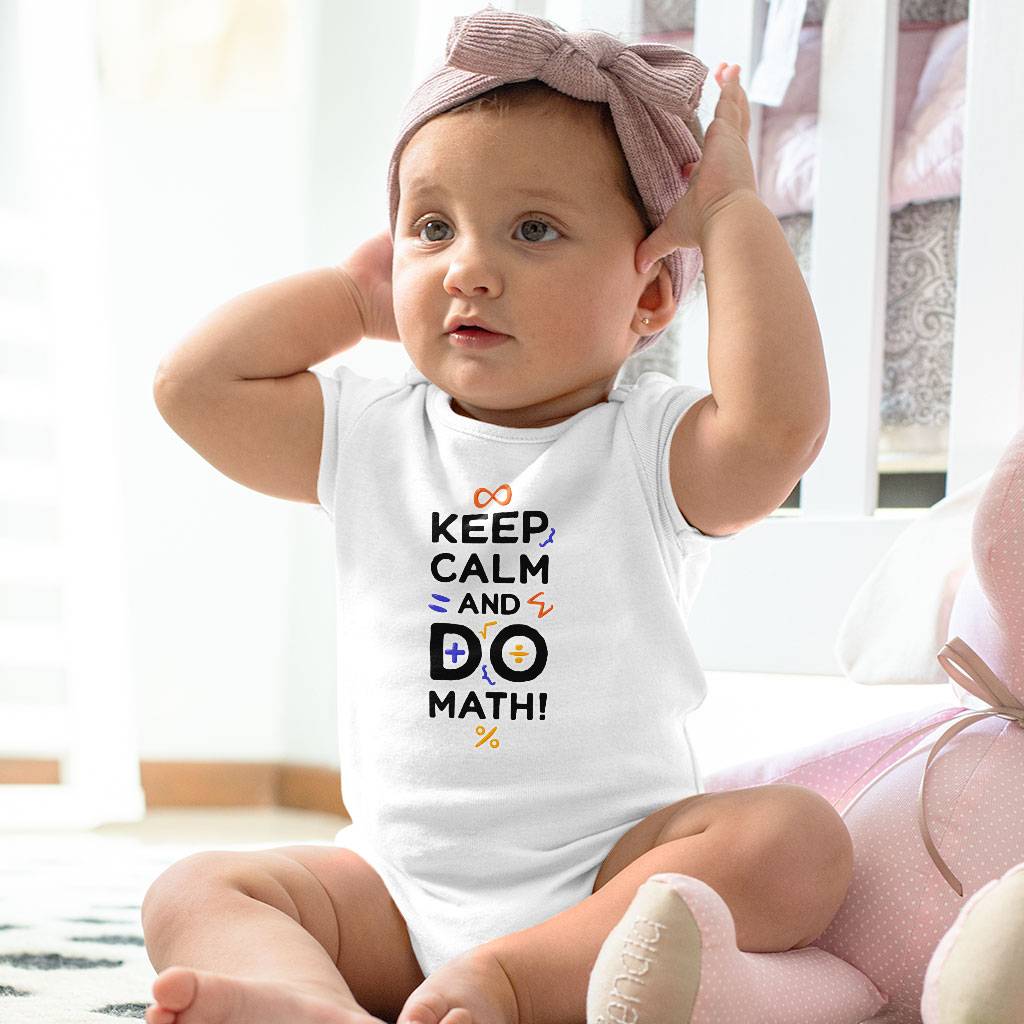 Funny Keep Calm Baby Jersey Onesie - Math Themed Baby Bodysuit - Trendy Baby One-Piece Baby Kids & Babies Color : Heather Dust|White|Yellow 