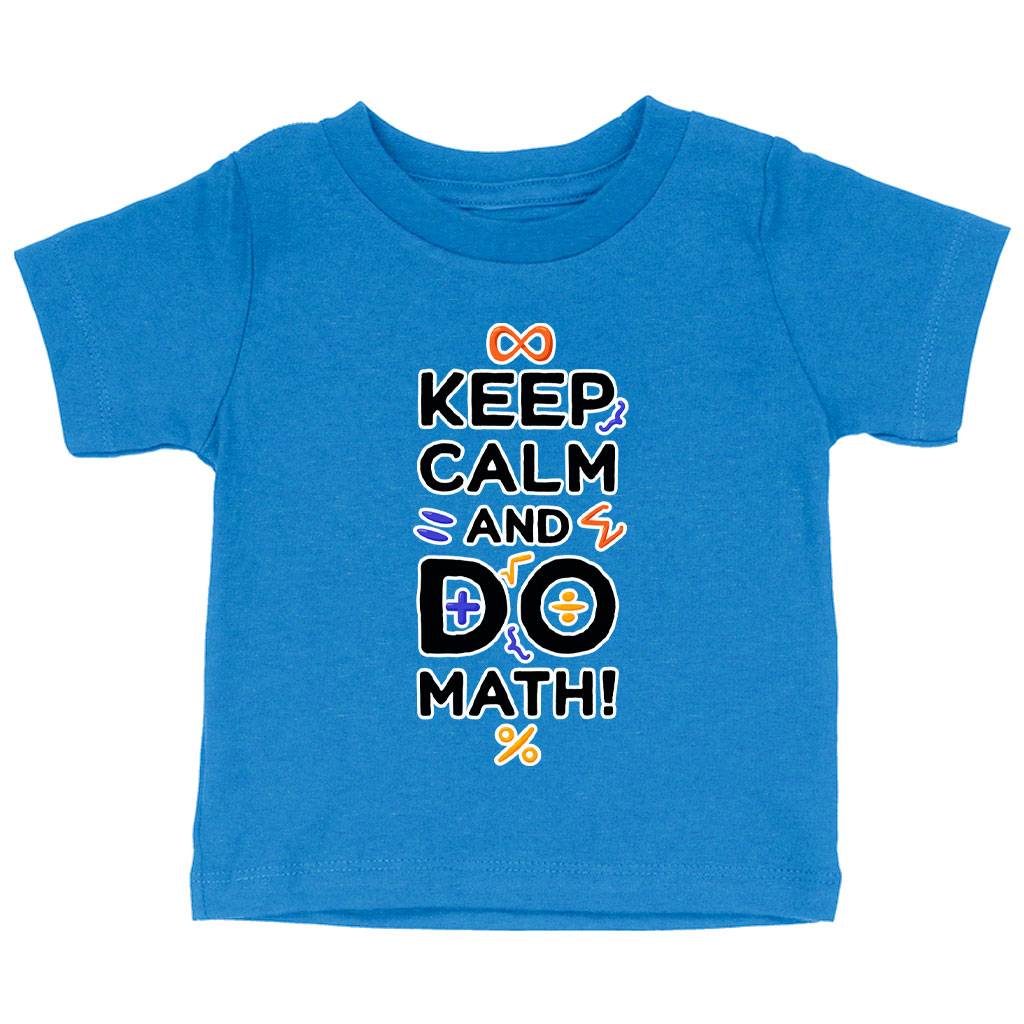 Funny Keep Calm Baby Jersey T-Shirt - Math Themed Baby T-Shirt - Trendy T-Shirt for Babies Baby Kids & Babies Color : Athletic Heather|Heather Columbia Blue|White 