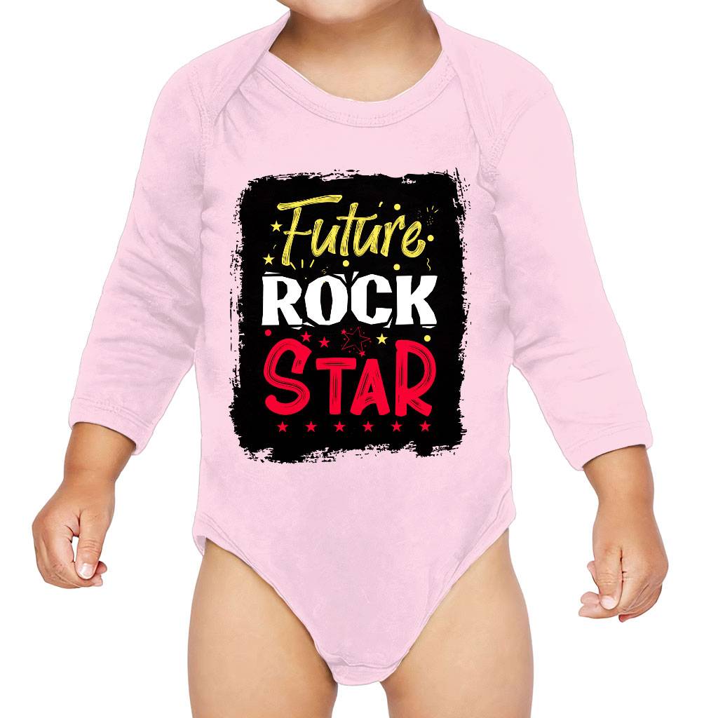 Future Rock Star Baby Long Sleeve Onesie - Graphic Baby Long Sleeve Bodysuit - Cool Trendy Baby One-Piece Baby Kids & Babies Color : Mauve|Natural|Pink|White 