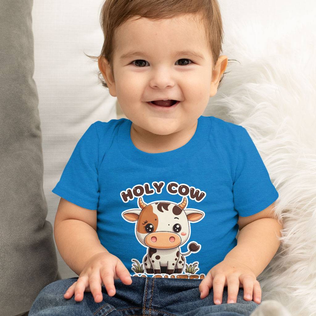 Holy Cow Baby Jersey T-Shirt Baby Kids & Babies Color : Athletic Heather|Heather Columbia Blue|White 