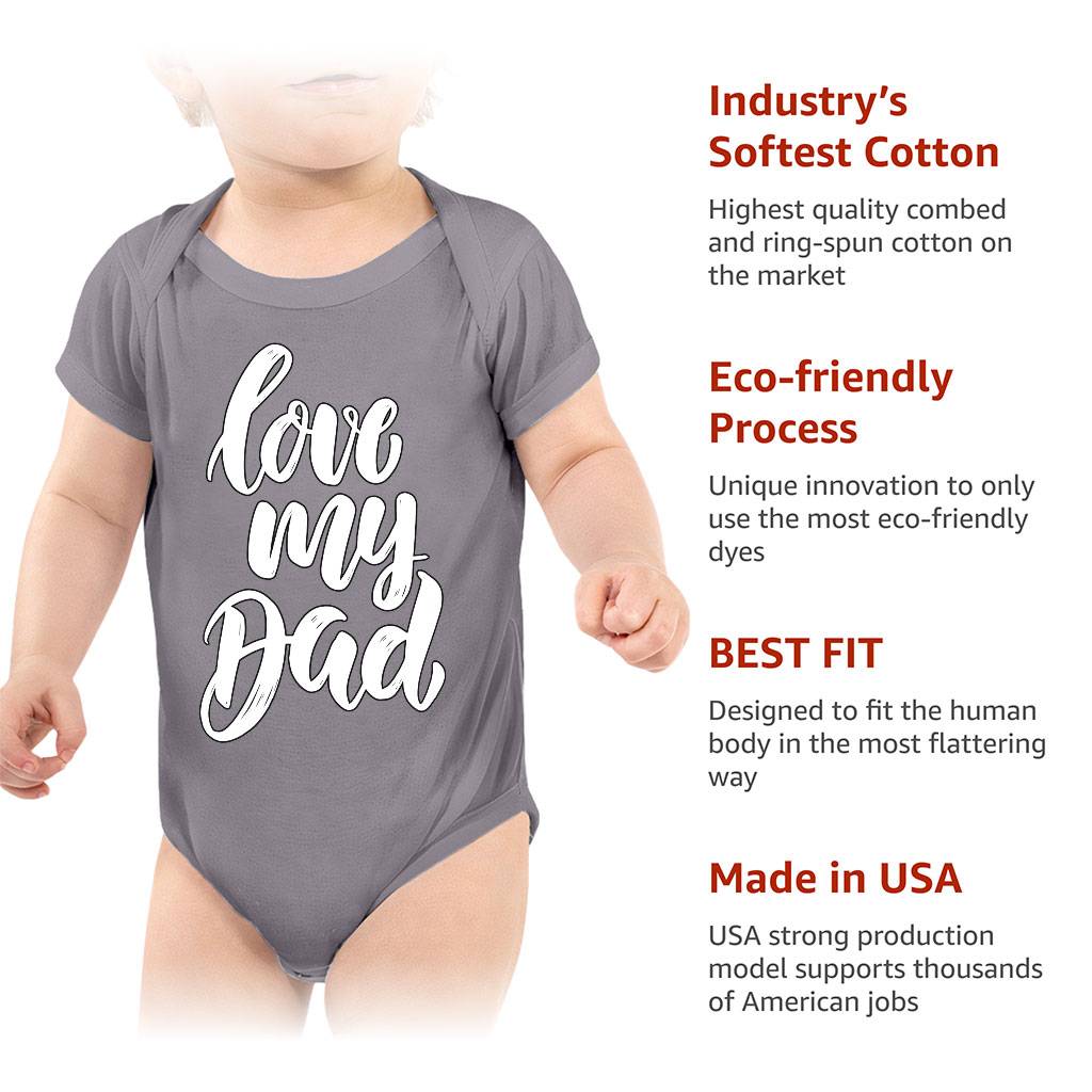 I Love My Dad Baby Jersey Onesie - Cute Baby Bodysuit - Quotes Baby One-Piece Baby Kids & Babies Color : Black|Storm|True Royal|White 