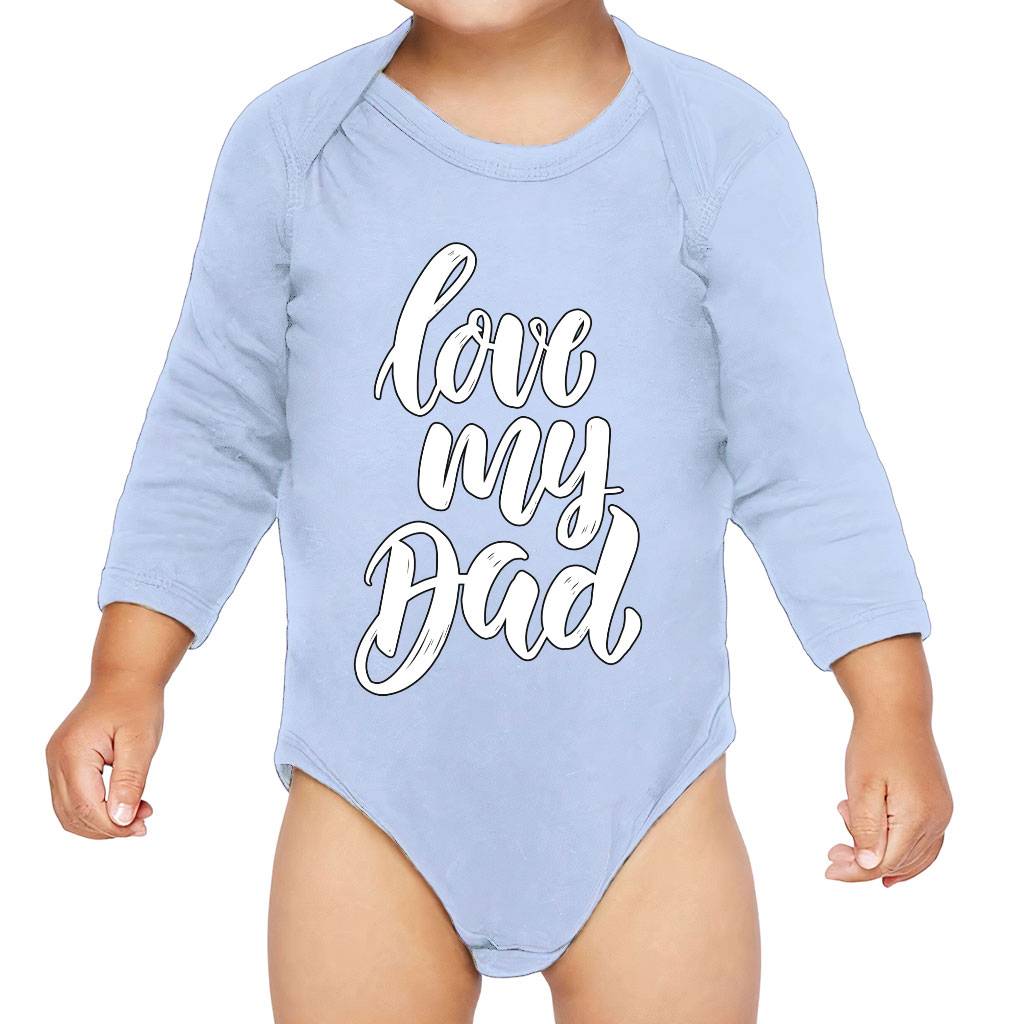 I Love My Dad Baby Long Sleeve Onesie - Cute Baby Long Sleeve Bodysuit - Quotes Baby One-Piece Baby Kids & Babies Color : Black|Heather|Light Blue|White 