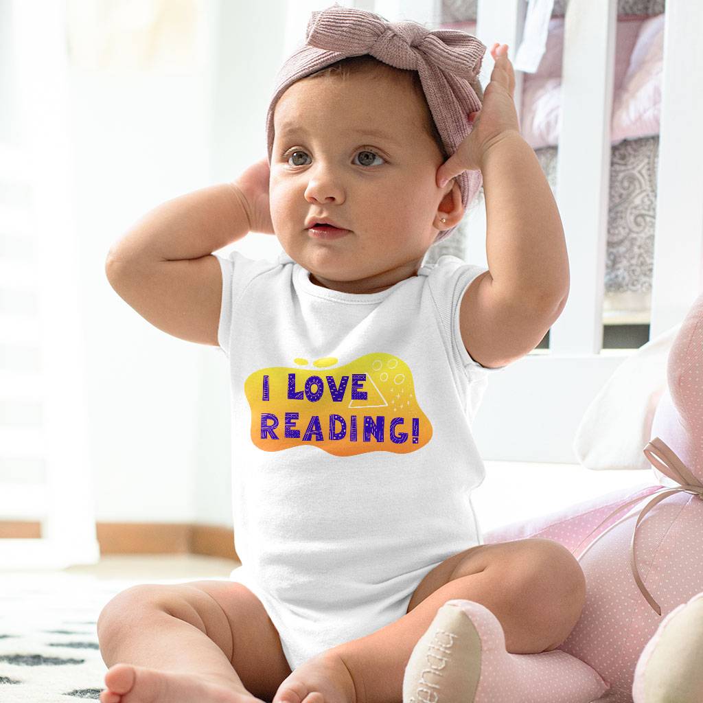 I Love Reading Baby Jersey Onesie - Cool Baby Bodysuit - Trendy Baby One-Piece Baby Kids & Babies Color : Heather Dust|White|Yellow 