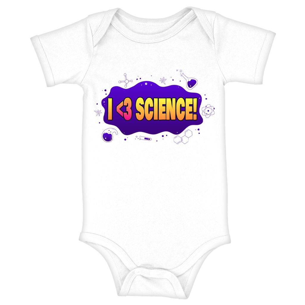 I Love Science Baby Jersey Onesie - Graphic Baby Bodysuit - Cool Baby One-Piece Baby Kids & Babies Color : Heather Dust|White|Yellow 