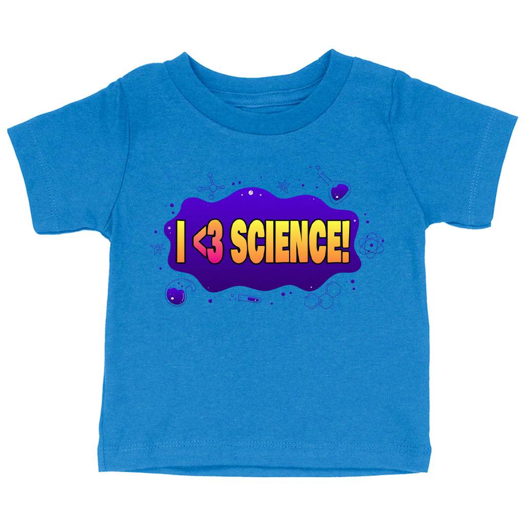 I Love Science Baby Jersey T-Shirt - Graphic Baby T-Shirt - Cool T-Shirt for Babies Baby Kids & Babies Color : Athletic Heather|Heather Columbia Blue|White 