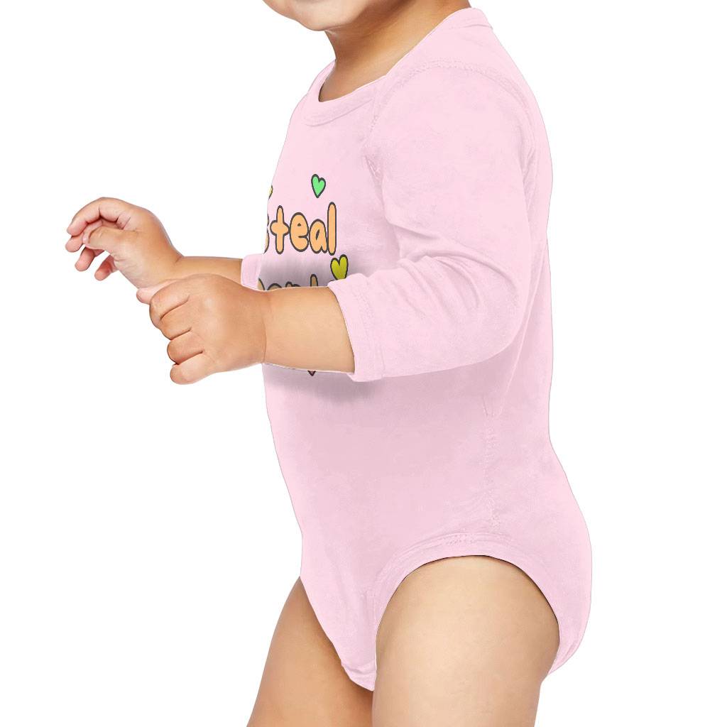 I Steal Hearts Baby Long Sleeve Onesie - Cute Heart Baby Long Sleeve Bodysuit - Illustration Baby One-Piece Baby Kids & Babies Color : Mauve|Natural|Pink|White 