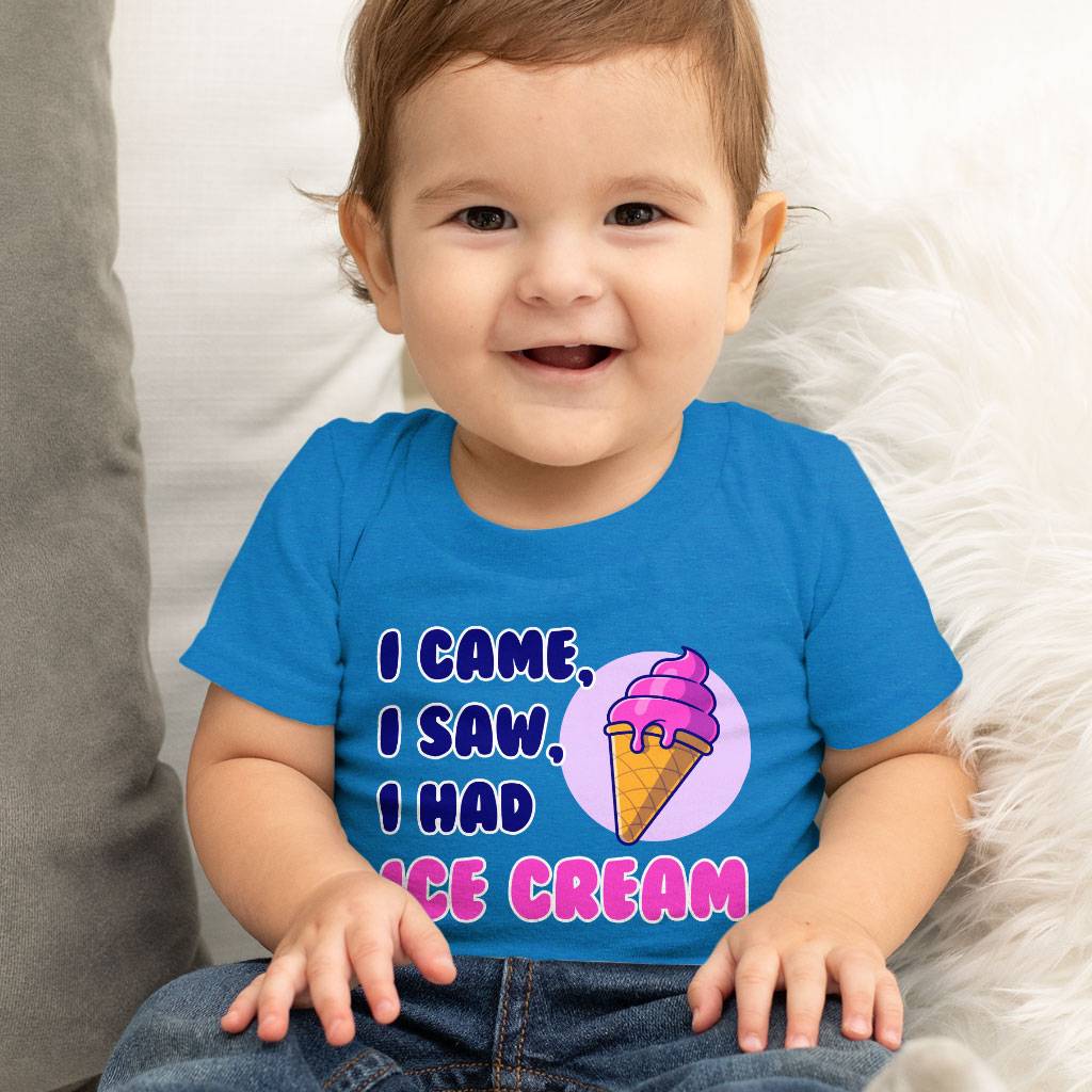 Ice Cream Baby Jersey T-Shirt - Illustration Baby T-Shirt - Cool Funny T-Shirt for Babies Baby Kids & Babies Color : Athletic Heather|Heather Columbia Blue|White 