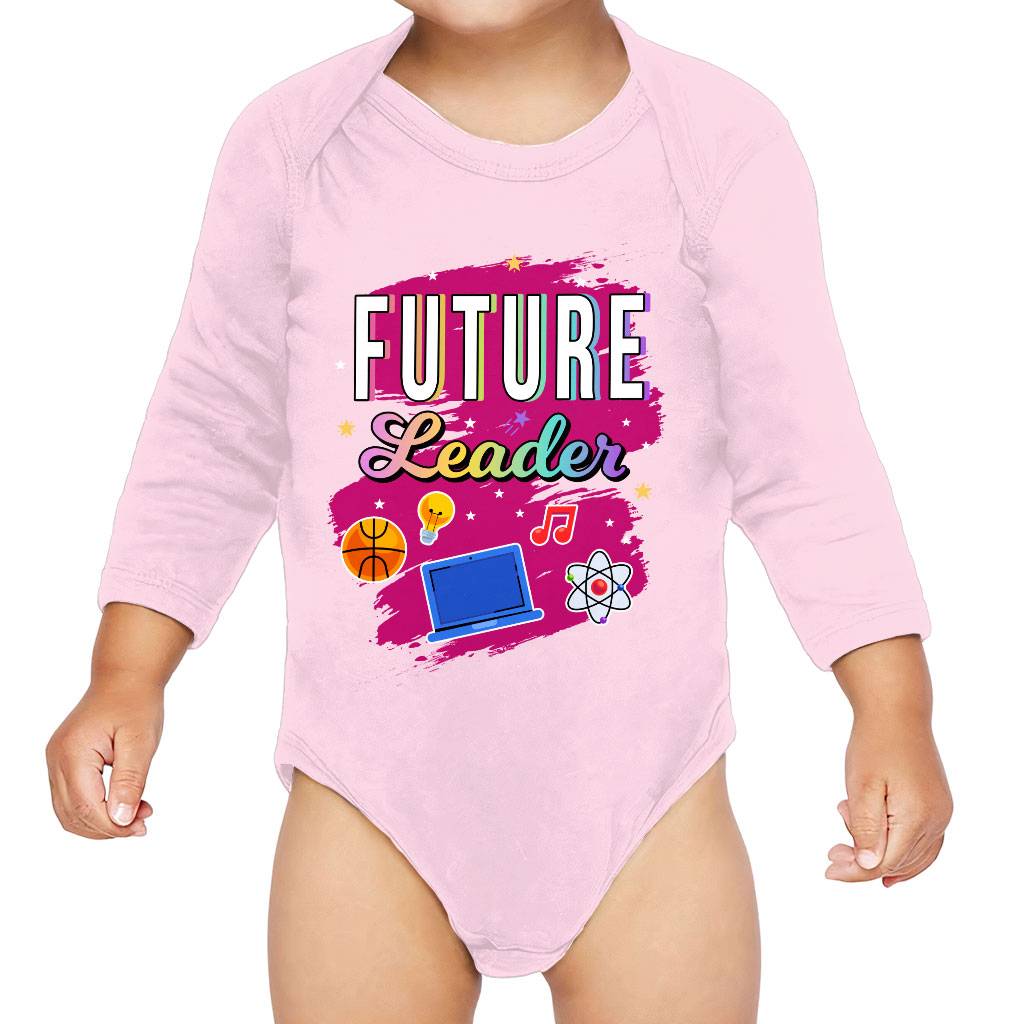 I'm a Future Leader Baby Long Sleeve Onesie - Cool Design Baby Long Sleeve Bodysuit - Graphic Baby One-Piece Baby Kids & Babies Color : Mauve|Natural|Pink|White 