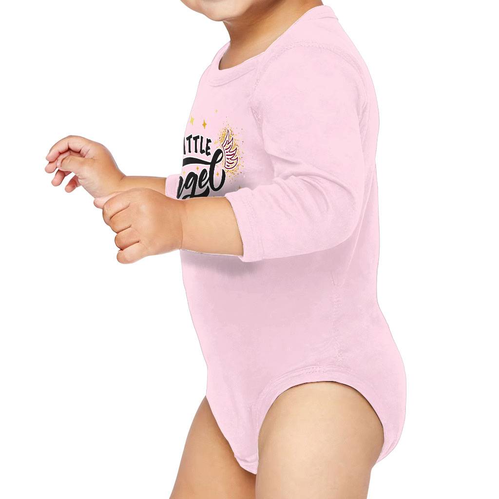 I'm a Little Angel Baby Long Sleeve Onesie - Printed Baby Long Sleeve Bodysuit - Cute Baby One-Piece Baby Kids & Babies Color : Mauve|Natural|Pink|White 