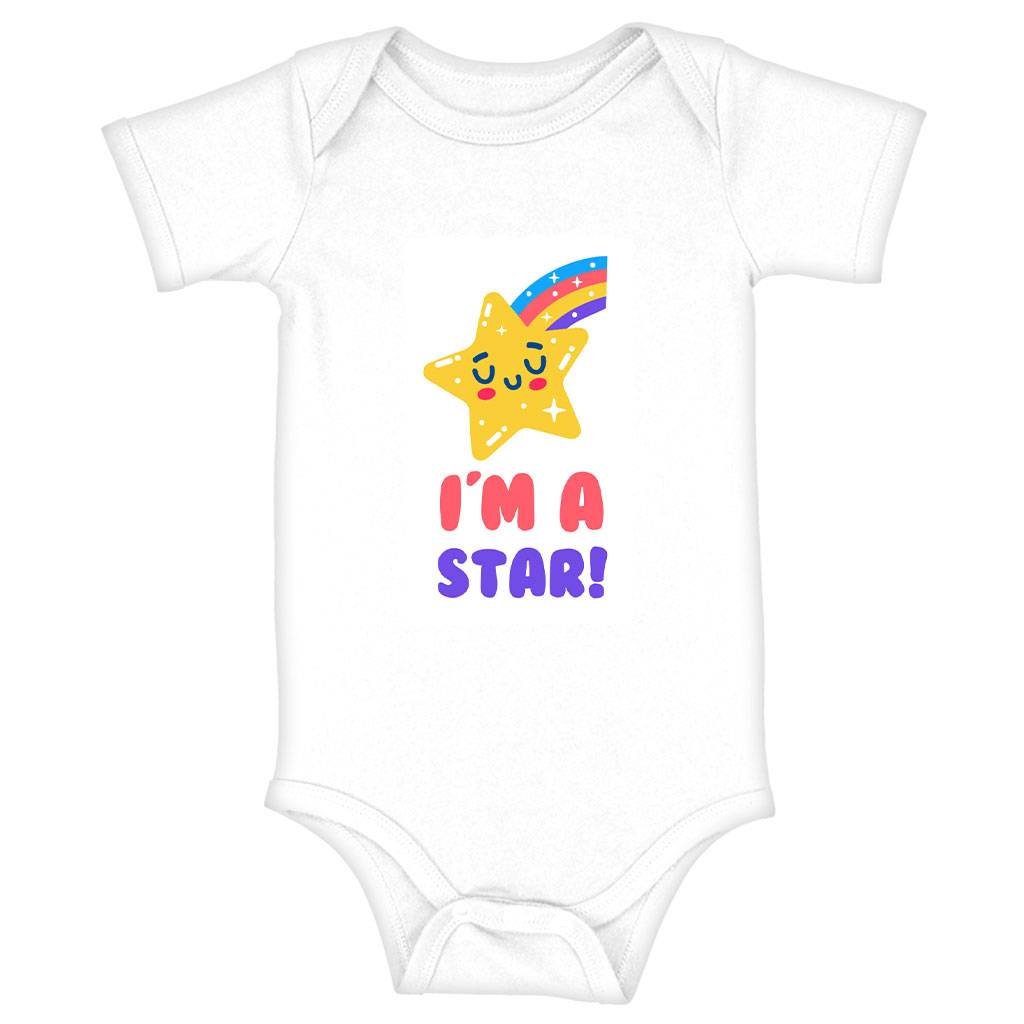 I'm a Star Baby Jersey Onesie - Cute Kawaii Baby Bodysuit - Rainbow Baby One-Piece Baby Kids & Babies Color : Heather Dust|White|Yellow 