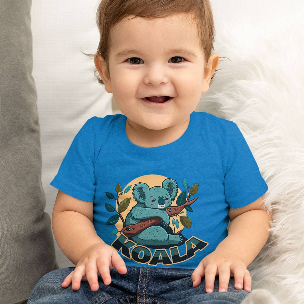 Koala Baby Jersey T-Shirt - Cute Animal Baby T-Shirt - Printed T-Shirt for Babies Baby Kids & Babies Color : Athletic Heather|Heather Columbia Blue|White 