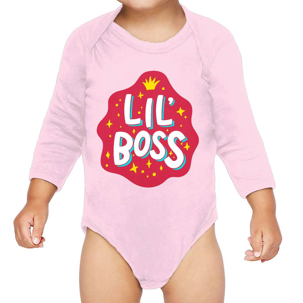 Little Boss Baby Long Sleeve Onesie - Cool Baby Long Sleeve Bodysuit - Trendy Baby One-Piece Baby Kids & Babies Color : Mauve|Natural|Pink|White 