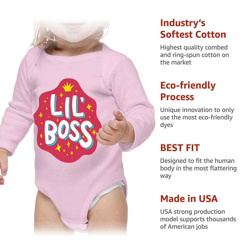 Little Boss Baby Long Sleeve Onesie - Cool Baby Long Sleeve Bodysuit - Trendy Baby One-Piece Baby Kids & Babies Color : Mauve|Natural|Pink|White 