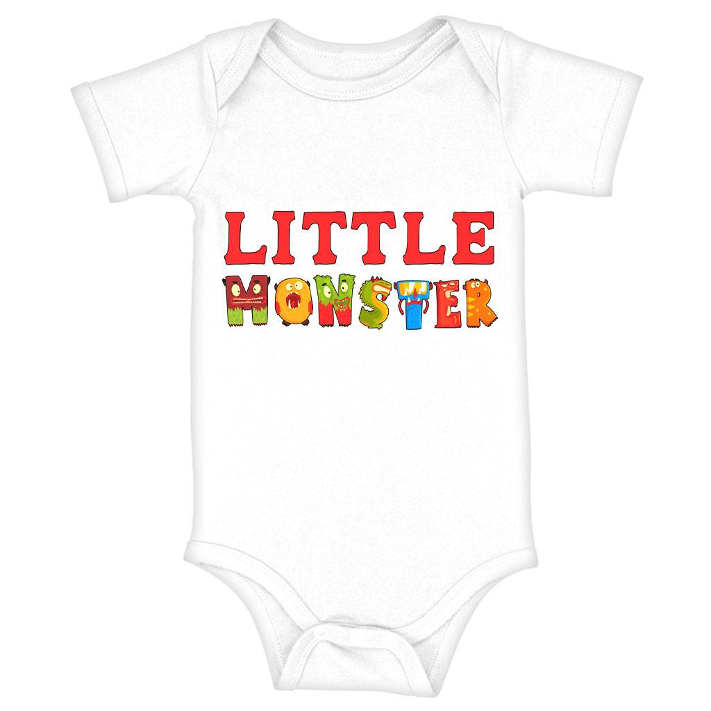 Little Monster Baby Jersey Onesie - Funny Baby Bodysuit - Illustration Baby One-Piece Baby Kids & Babies Color : Heather Dust|White|Yellow 