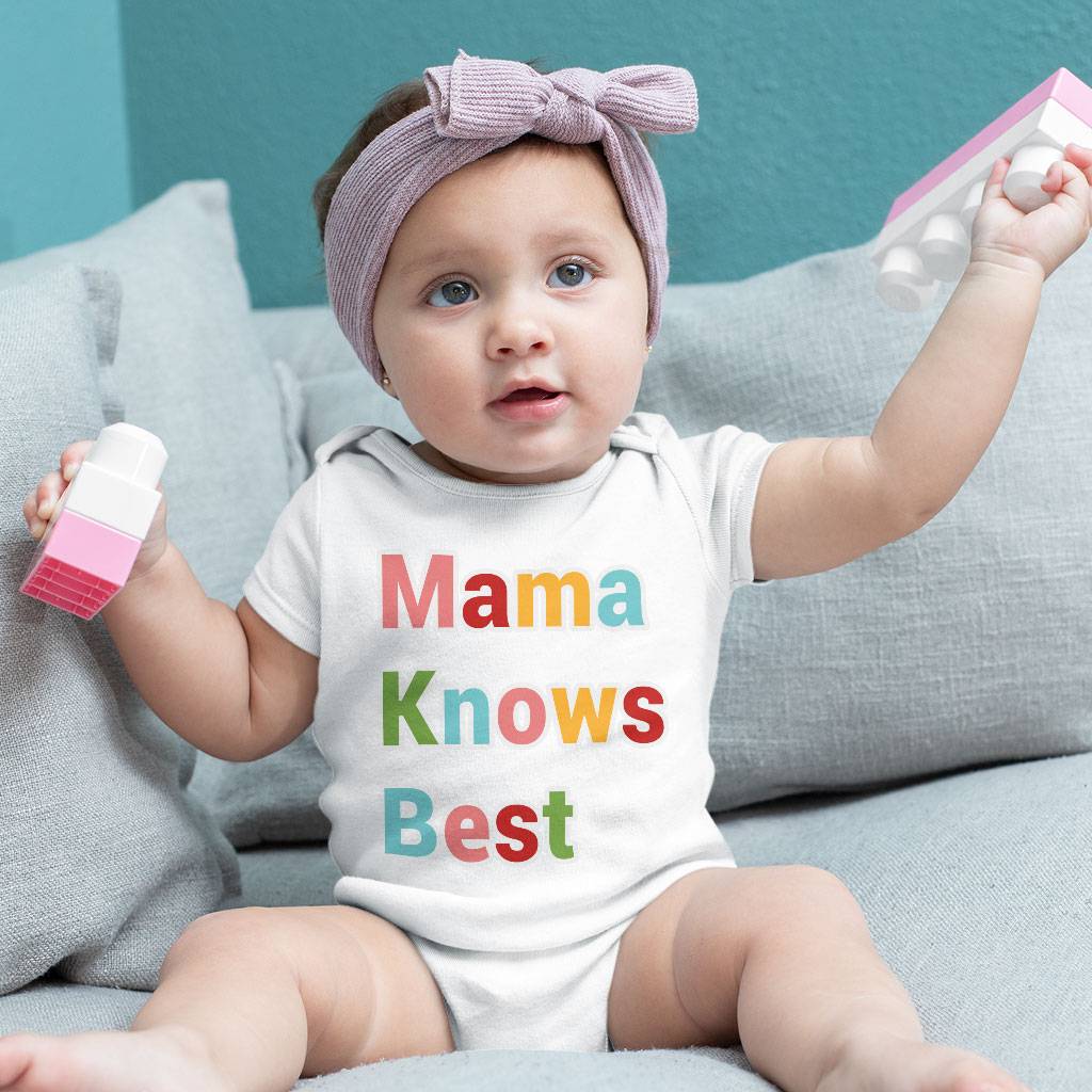 Mama Knows Best Baby Jersey Onesie - Colorful Baby Bodysuit - Cute Baby One-Piece Baby Kids & Babies Color : Heather Dust|White|Yellow 