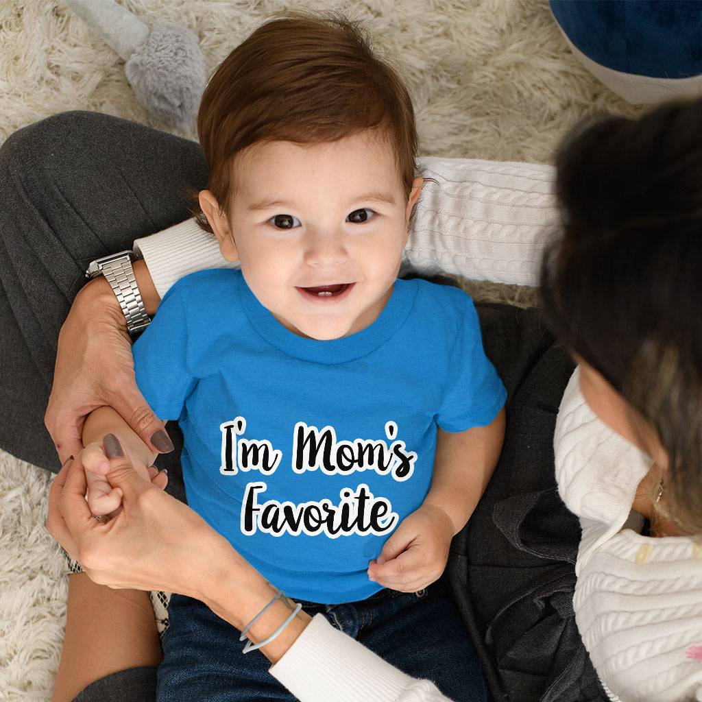 Mom's Favorite Baby Jersey T-Shirt - Cute Baby T-Shirt - Quote T-Shirt for Babies Baby Kids & Babies Color : Athletic Heather|Heather Columbia Blue|White 