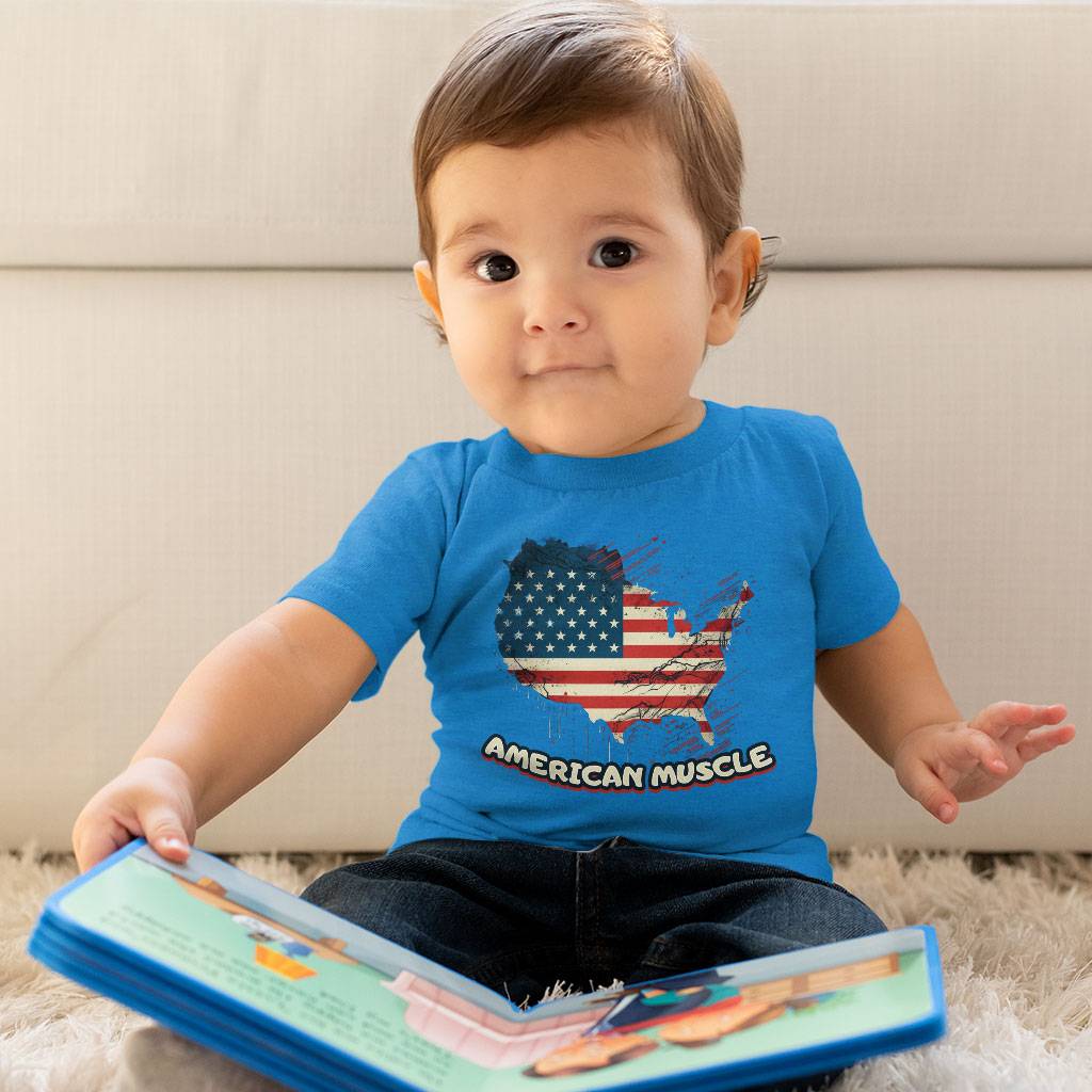 Patriotic Baby Jersey T-Shirt - USA Flag Baby T-Shirt - Cool T-Shirt for Babies Baby Kids & Babies Color : Athletic Heather|Heather Columbia Blue|White 