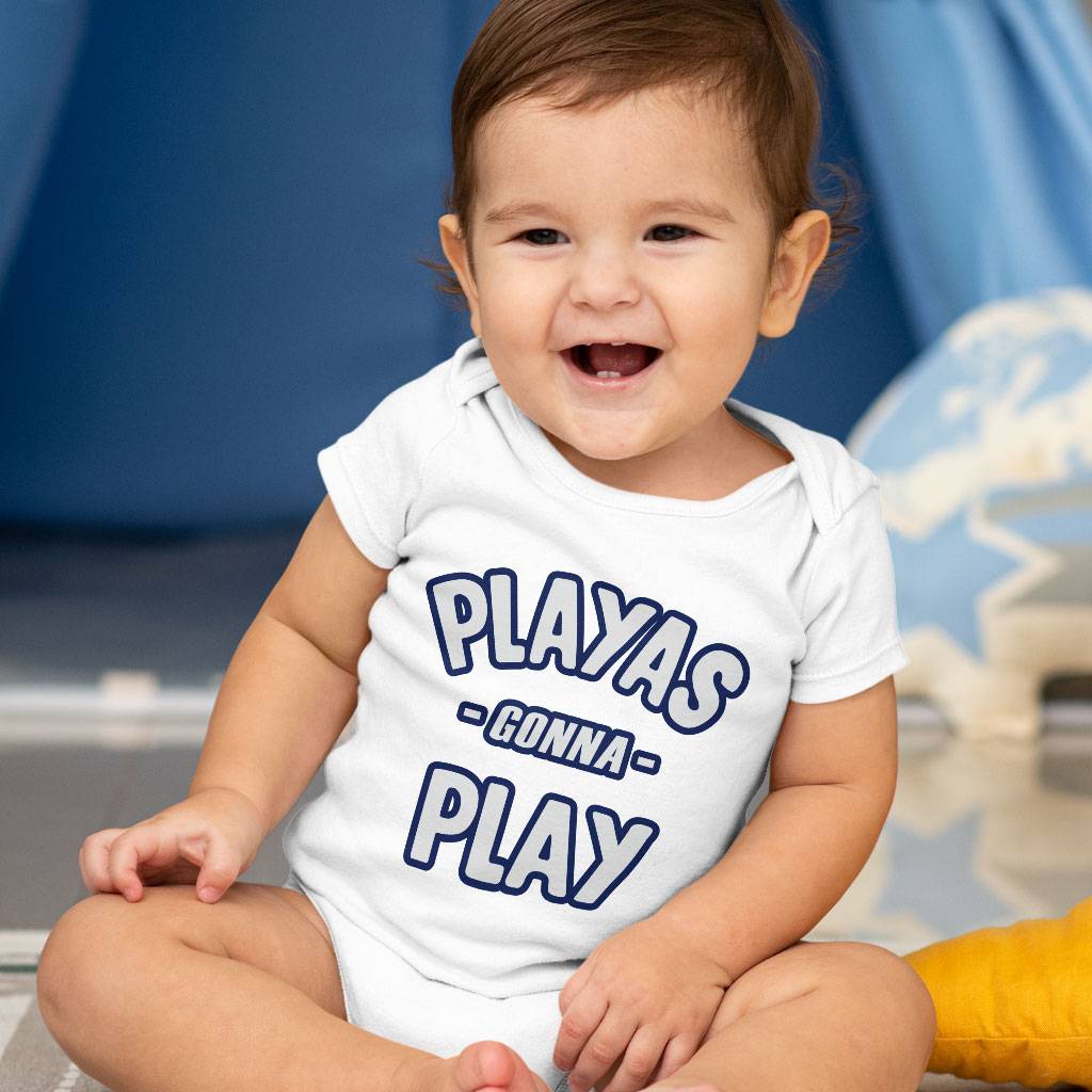 Playas Gonna Play Baby Jersey Onesie - Funny Baby Bodysuit - Themed Baby One-Piece Baby Kids & Babies Color : Heather Dust|White|Yellow 