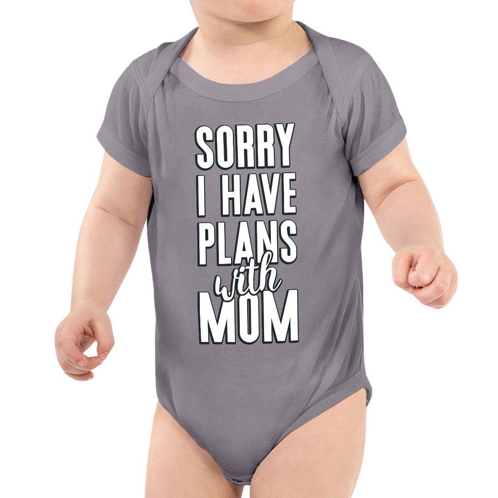 Sorry I Have Plans With Mom Baby Jersey Onesie - Cute Baby Bodysuit - Themed Baby One-Piece Baby Kids & Babies Color : Black|Storm|True Royal|White 